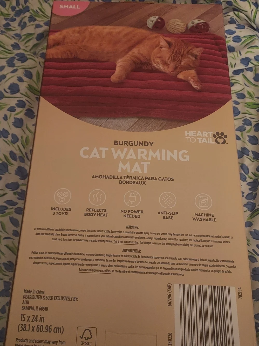Burgundy Cat Warming Mat - Small